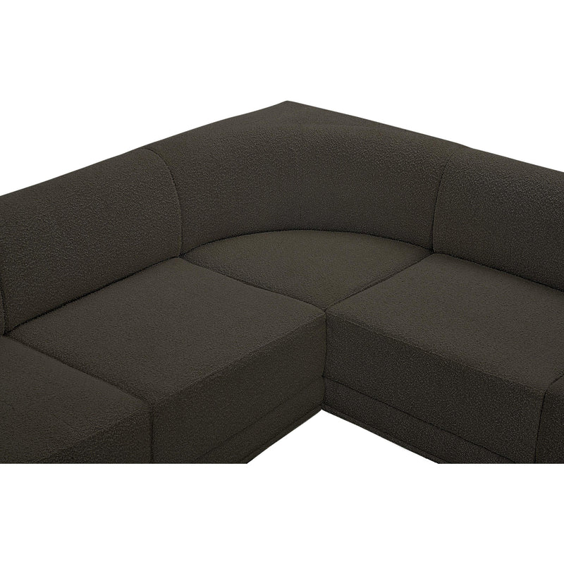 Meridian Ollie Brown Boucle Fabric Modular Sectional IMAGE 10