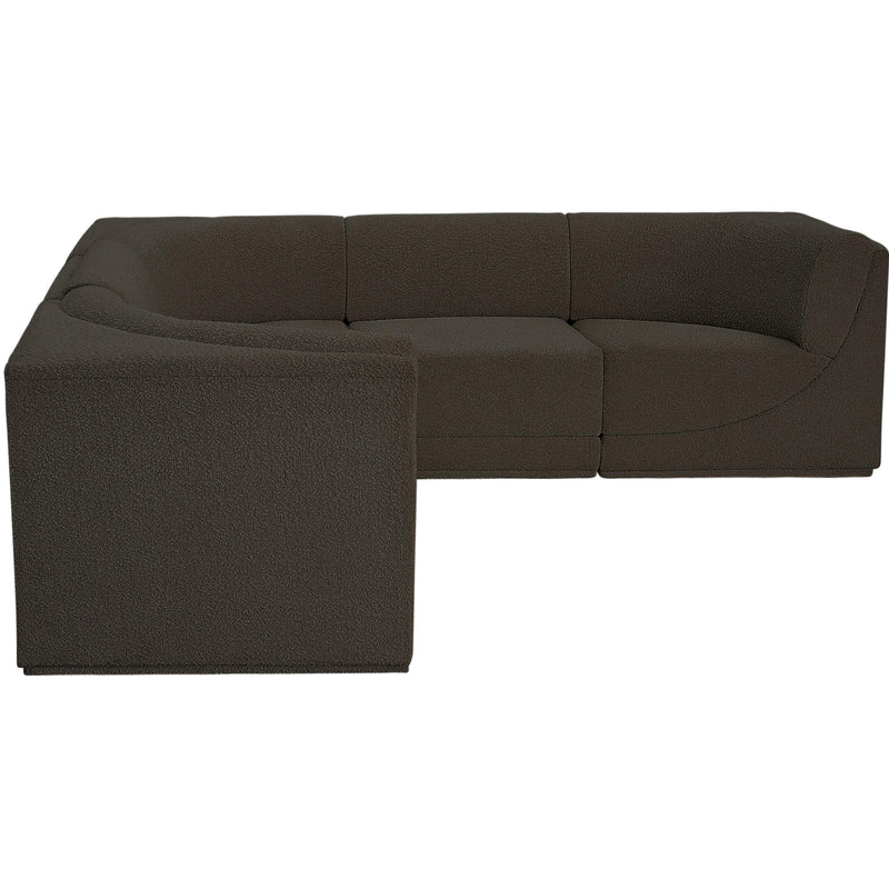 Meridian Ollie Brown Boucle Fabric Modular Sectional IMAGE 6