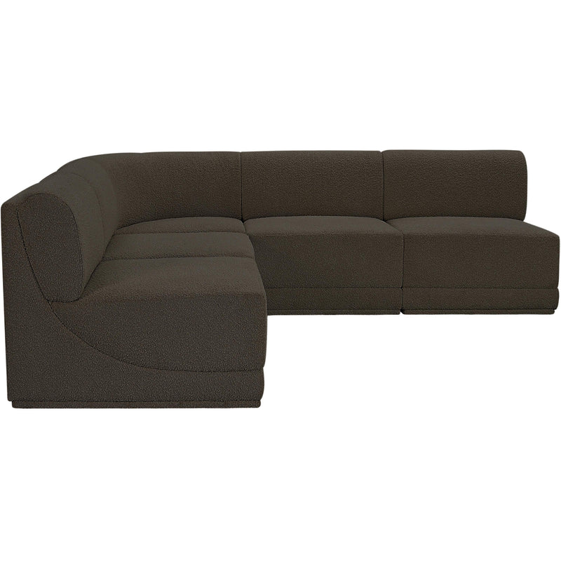 Meridian Ollie Brown Boucle Fabric Modular Sectional IMAGE 6