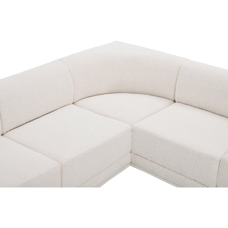 Meridian Ollie Cream Boucle Fabric Modular Sectional IMAGE 10