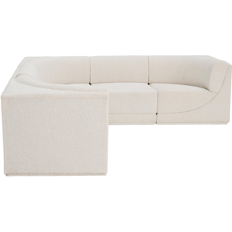 Meridian Ollie Cream Boucle Fabric Modular Sectional IMAGE 6