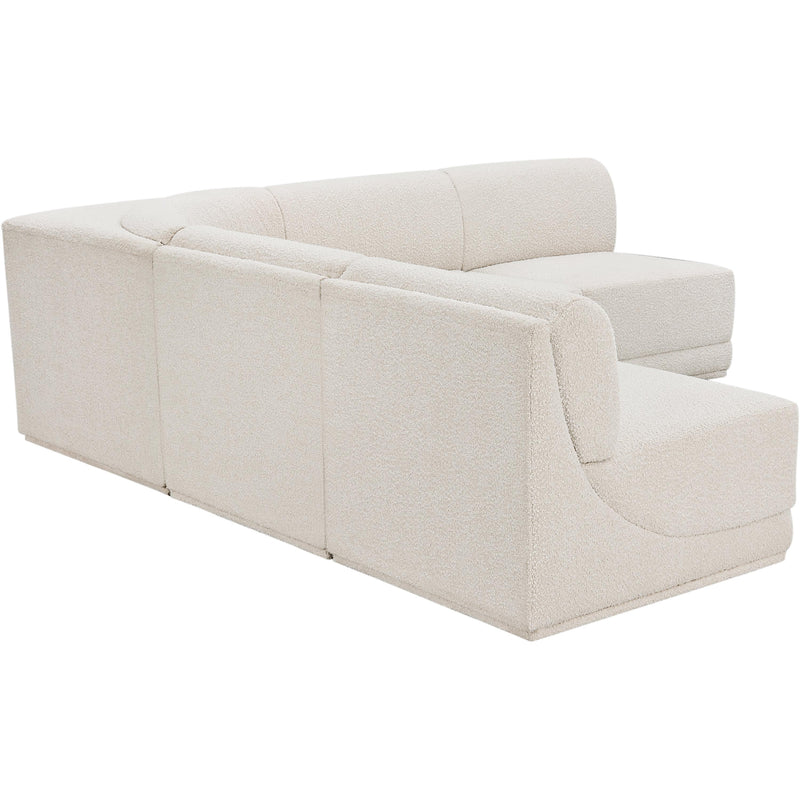 Meridian Ollie Cream Boucle Fabric Modular Sectional IMAGE 4