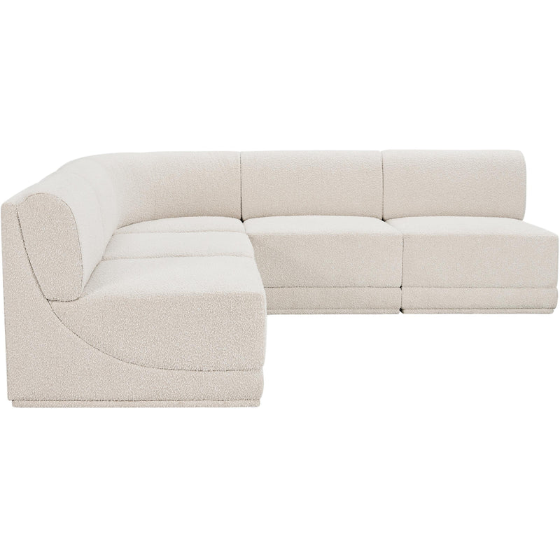 Meridian Ollie Cream Boucle Fabric Modular Sectional IMAGE 6