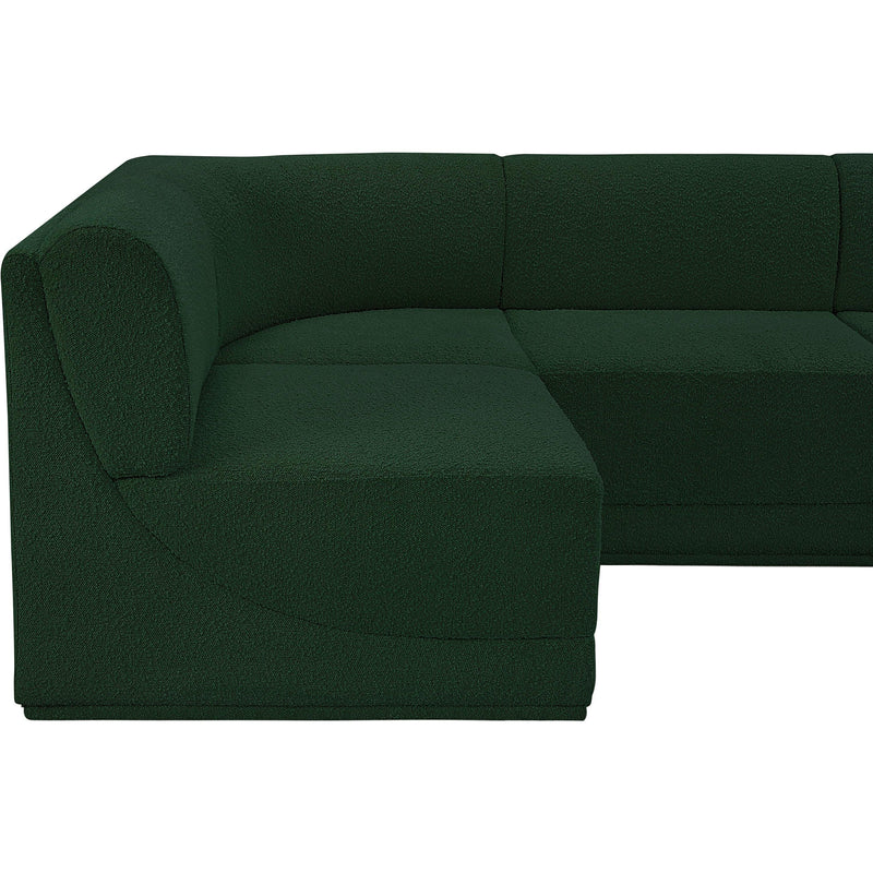 Meridian Ollie Green Boucle Fabric Modular Sectional IMAGE 10