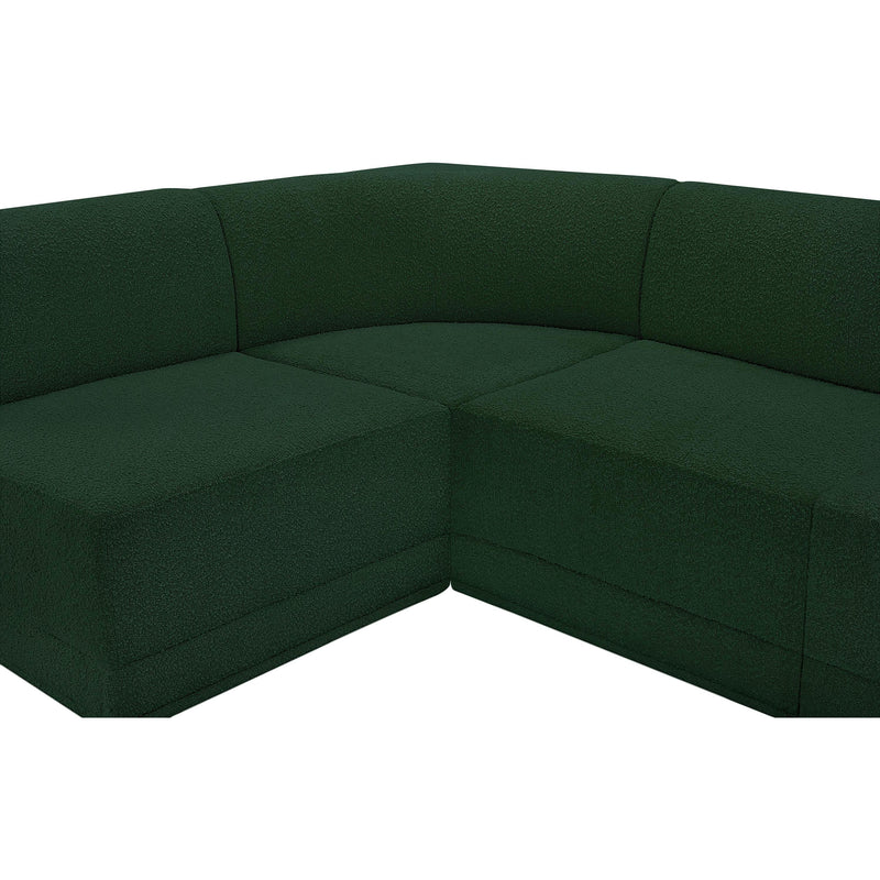 Meridian Ollie Green Boucle Fabric Modular Sectional IMAGE 12