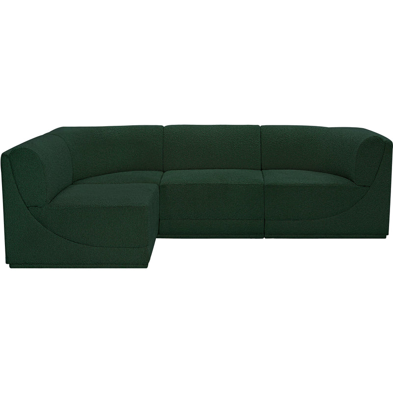 Meridian Ollie Green Boucle Fabric Modular Sectional IMAGE 4