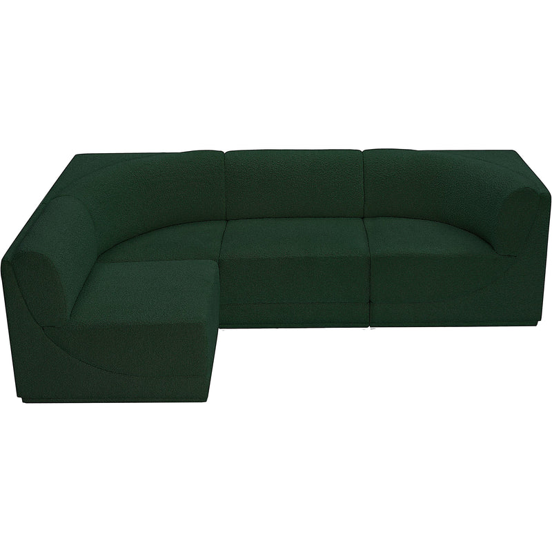 Meridian Ollie Green Boucle Fabric Modular Sectional IMAGE 5