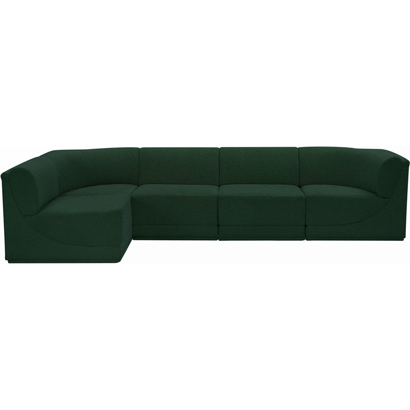 Meridian Ollie Green Boucle Fabric Modular Sectional IMAGE 5