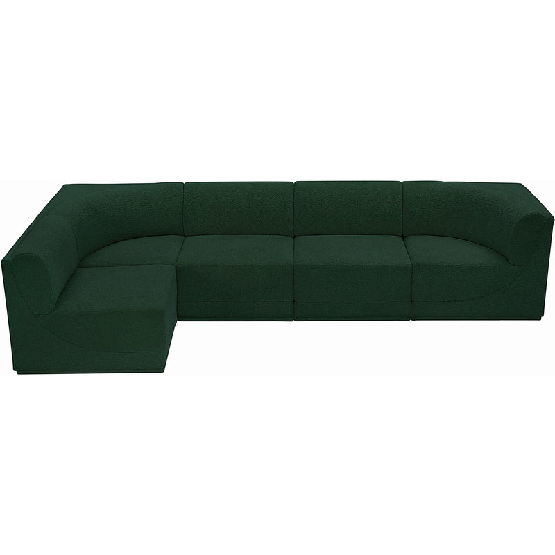 Meridian Ollie Green Boucle Fabric Modular Sectional IMAGE 6