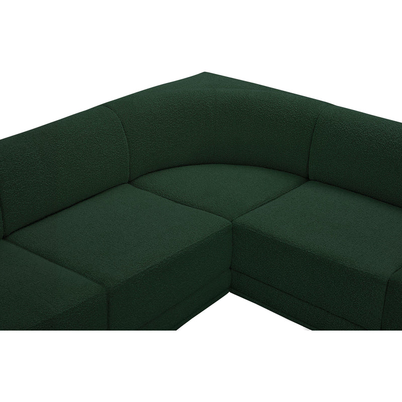 Meridian Ollie Green Boucle Fabric Modular Sectional IMAGE 10