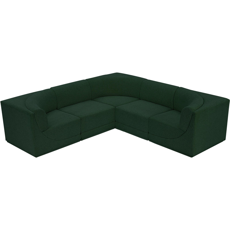 Meridian Ollie Green Boucle Fabric Modular Sectional IMAGE 5