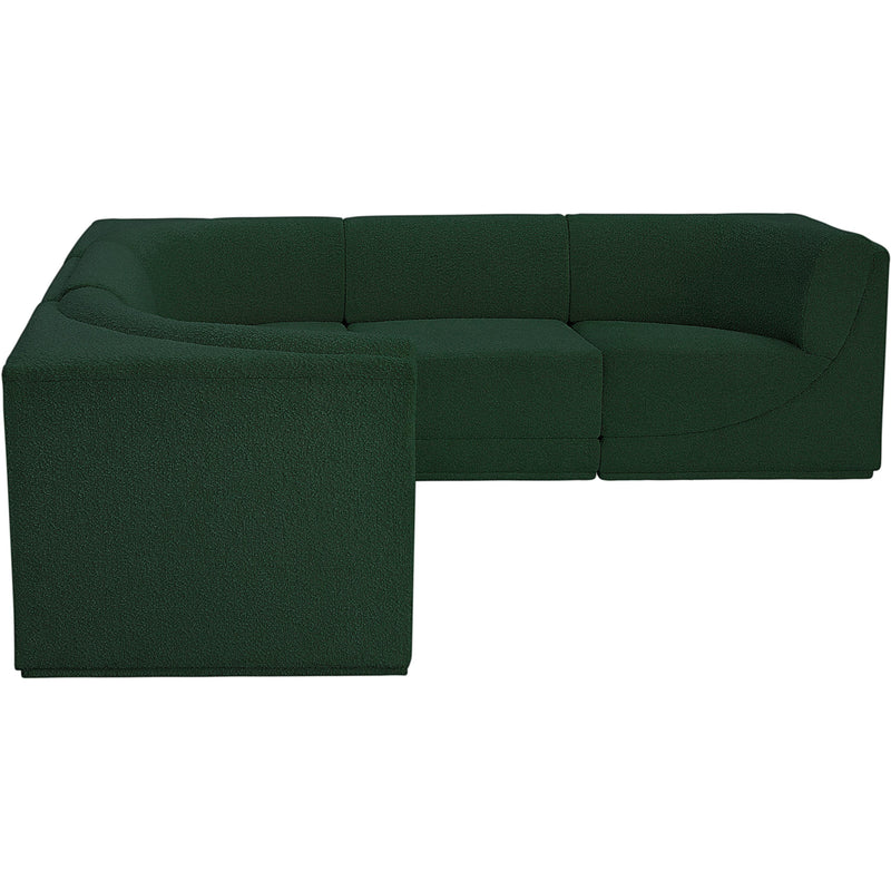 Meridian Ollie Green Boucle Fabric Modular Sectional IMAGE 6