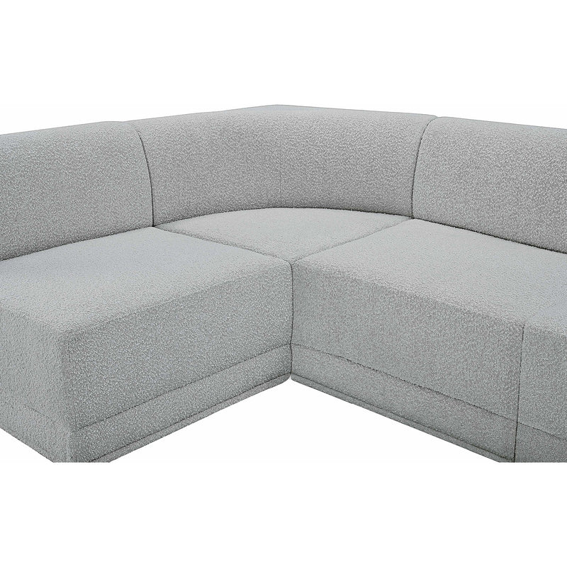 Meridian Ollie Grey Boucle Fabric Modular Sectional IMAGE 12