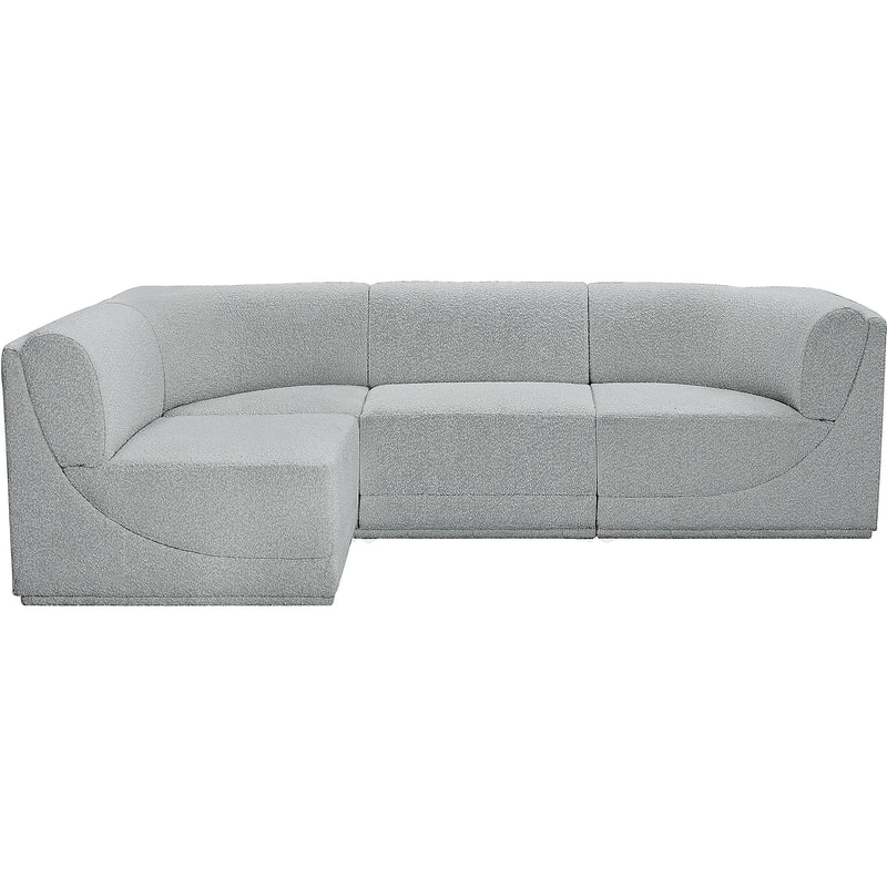 Meridian Ollie Grey Boucle Fabric Modular Sectional IMAGE 4