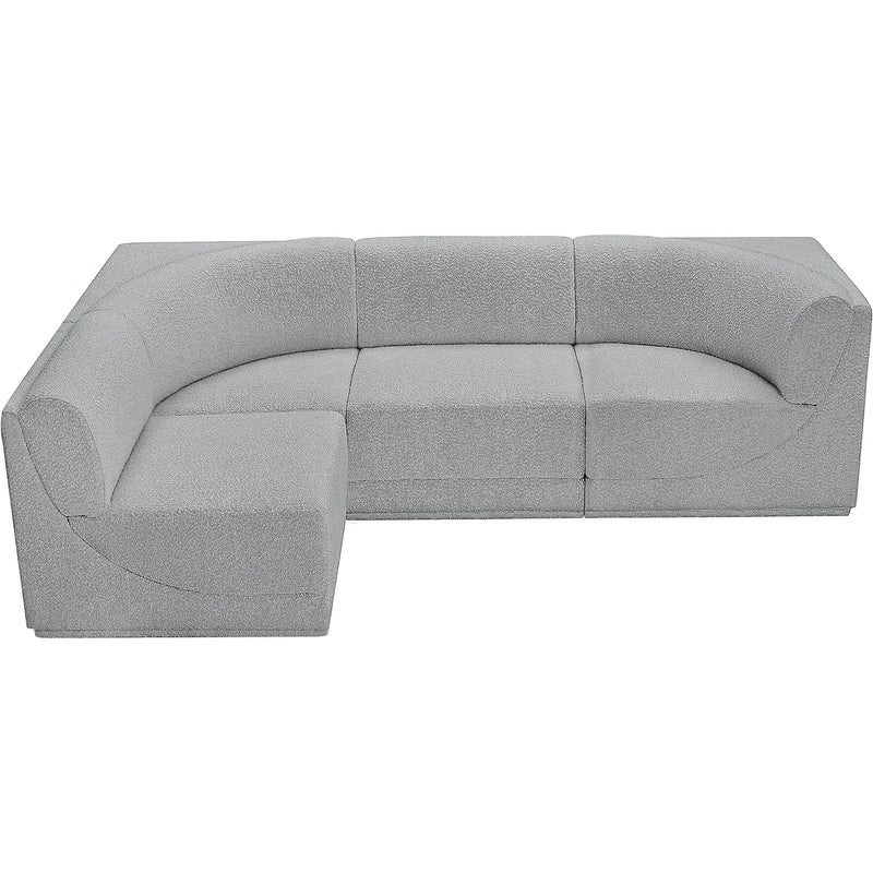 Meridian Ollie Grey Boucle Fabric Modular Sectional IMAGE 5