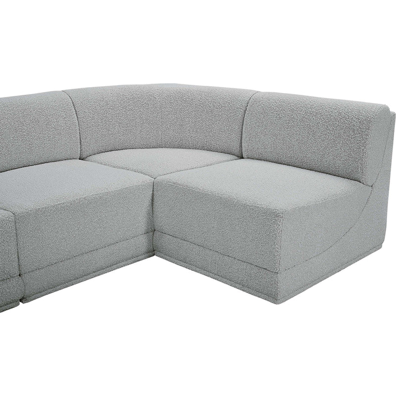 Meridian Ollie Grey Boucle Fabric Modular Sectional IMAGE 7