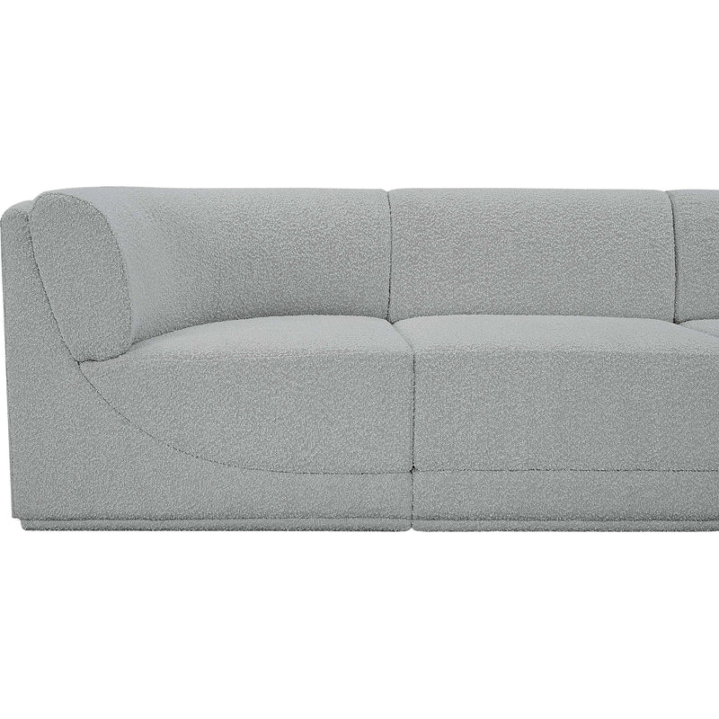 Meridian Ollie Grey Boucle Fabric Modular Sectional IMAGE 8