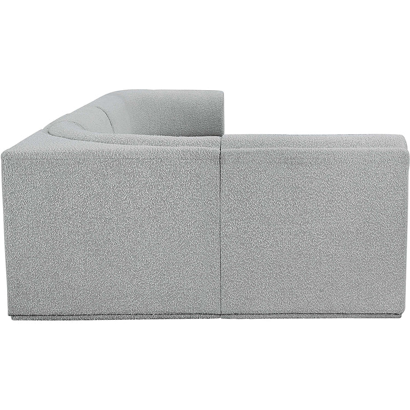 Meridian Ollie Grey Boucle Fabric Modular Sectional IMAGE 7