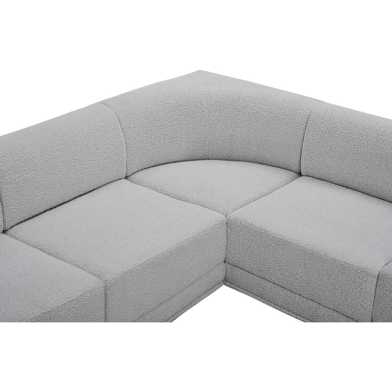 Meridian Ollie Grey Boucle Fabric Modular Sectional IMAGE 10