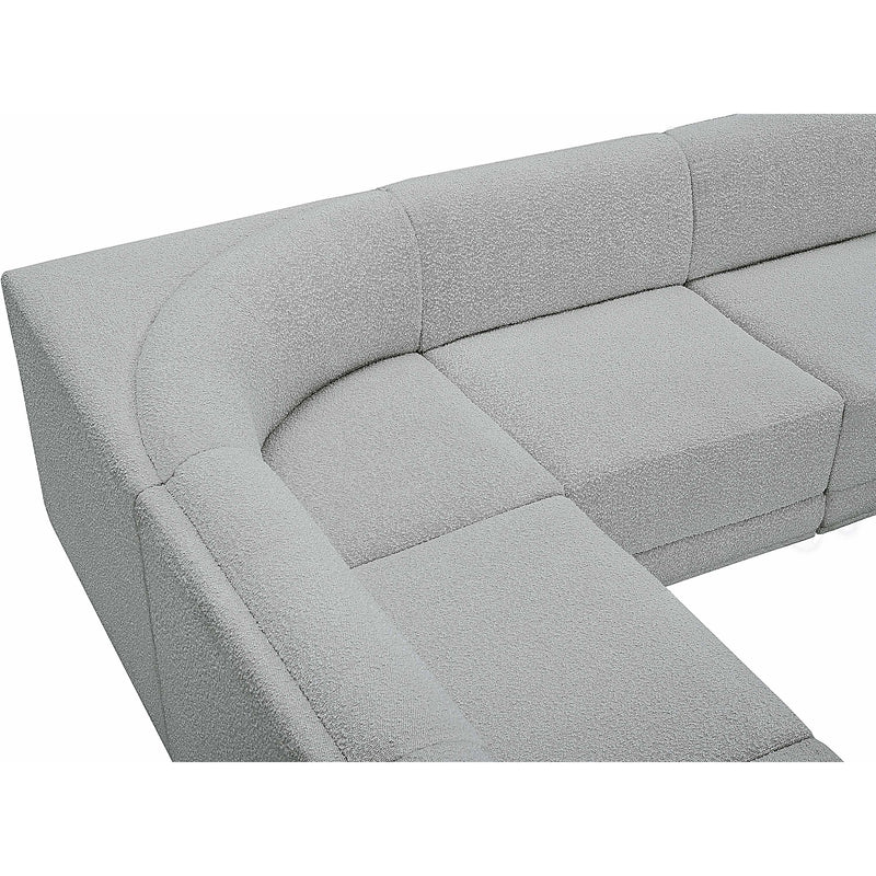 Meridian Ollie Grey Boucle Fabric Modular Sectional IMAGE 11