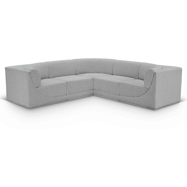 Meridian Ollie Grey Boucle Fabric Modular Sectional IMAGE 1