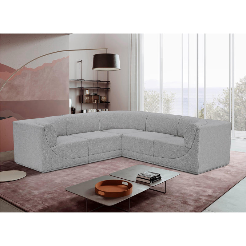 Meridian Ollie Grey Boucle Fabric Modular Sectional IMAGE 2