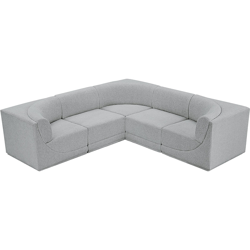 Meridian Ollie Grey Boucle Fabric Modular Sectional IMAGE 5