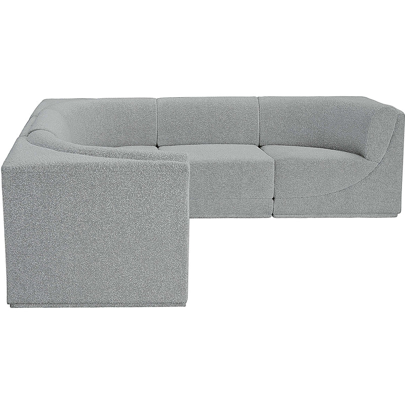 Meridian Ollie Grey Boucle Fabric Modular Sectional IMAGE 6