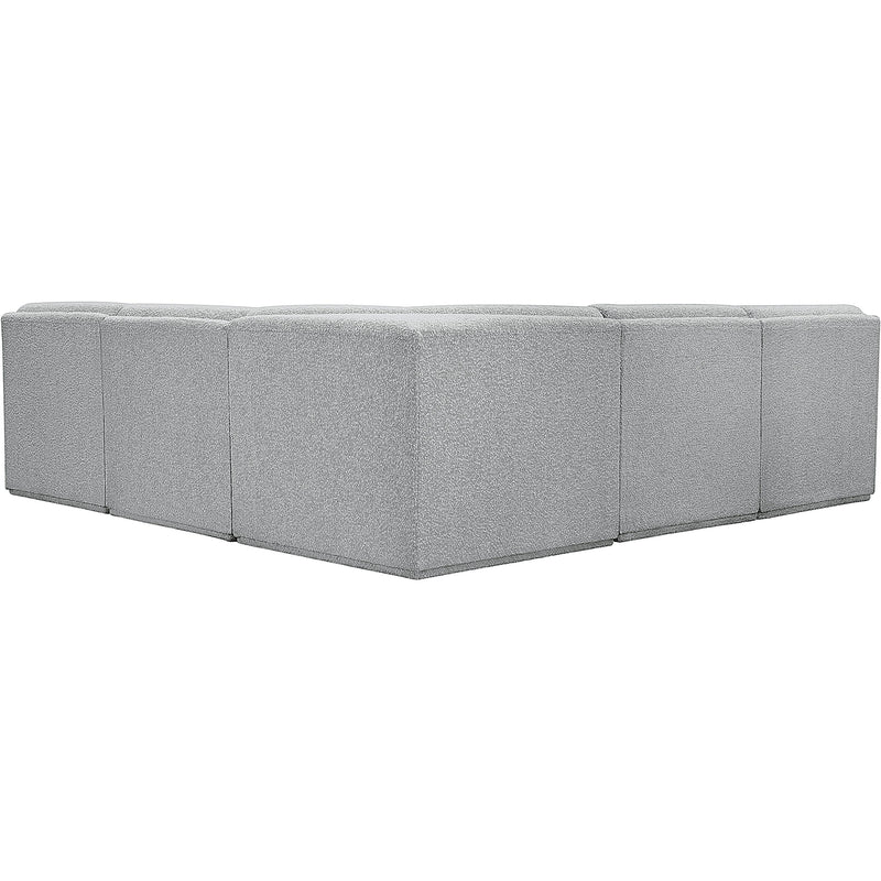 Meridian Ollie Grey Boucle Fabric Modular Sectional IMAGE 3