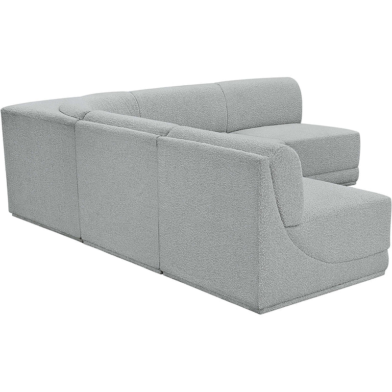 Meridian Ollie Grey Boucle Fabric Modular Sectional IMAGE 4