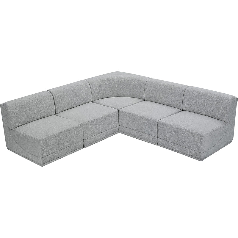 Meridian Ollie Grey Boucle Fabric Modular Sectional IMAGE 5