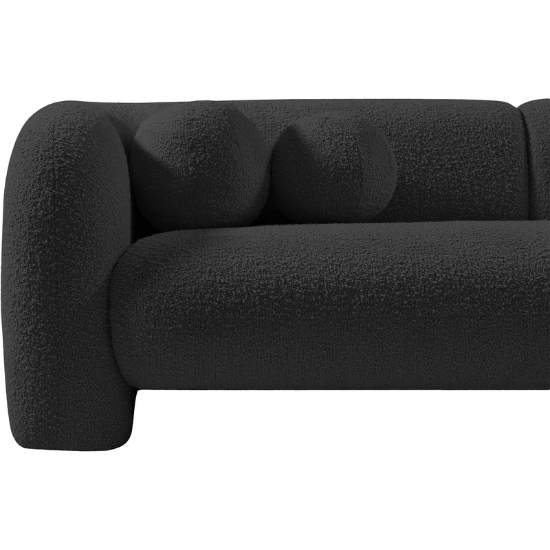 Meridian Emory Black Boucle Fabric Loveseat IMAGE 13