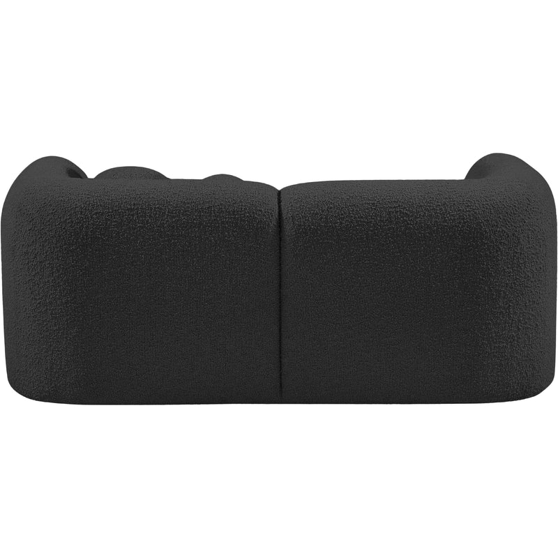 Meridian Emory Black Boucle Fabric Loveseat IMAGE 3