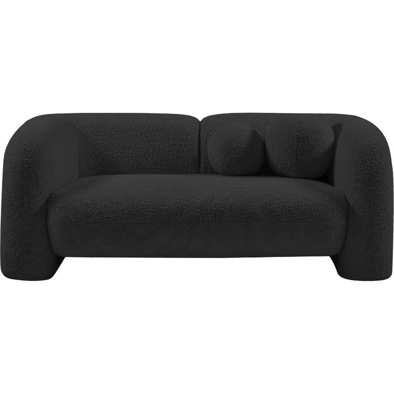 Meridian Emory Black Boucle Fabric Loveseat IMAGE 4