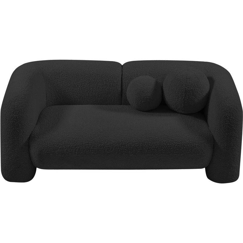 Meridian Emory Black Boucle Fabric Loveseat IMAGE 5