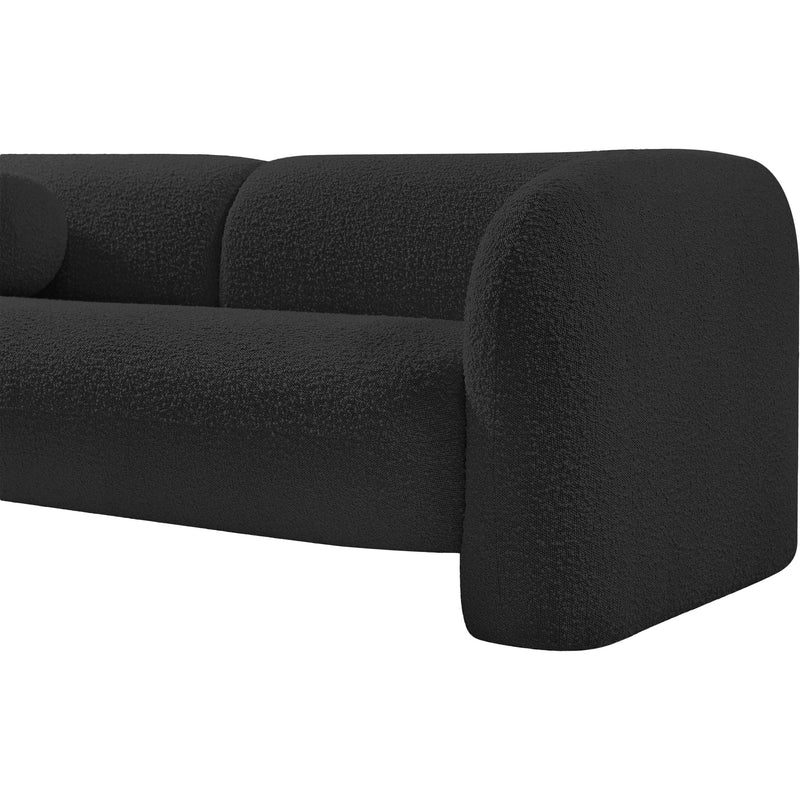 Meridian Emory Black Boucle Fabric Loveseat IMAGE 8