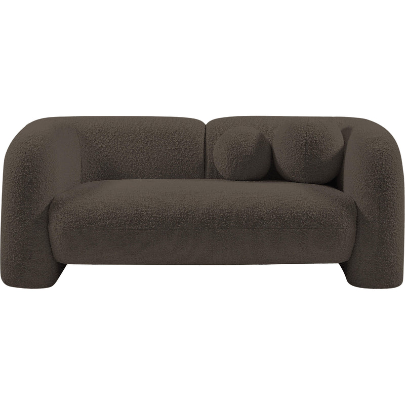 Meridian Emory Brown Boucle Fabric Loveseat IMAGE 4