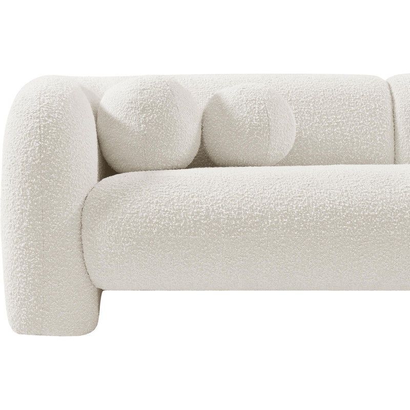 Meridian Emory Cream Boucle Fabric Loveseat IMAGE 13