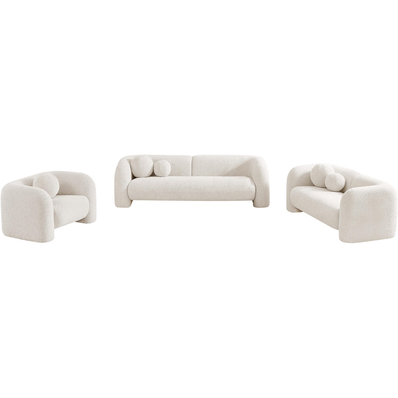 Meridian Emory Cream Boucle Fabric Loveseat IMAGE 15