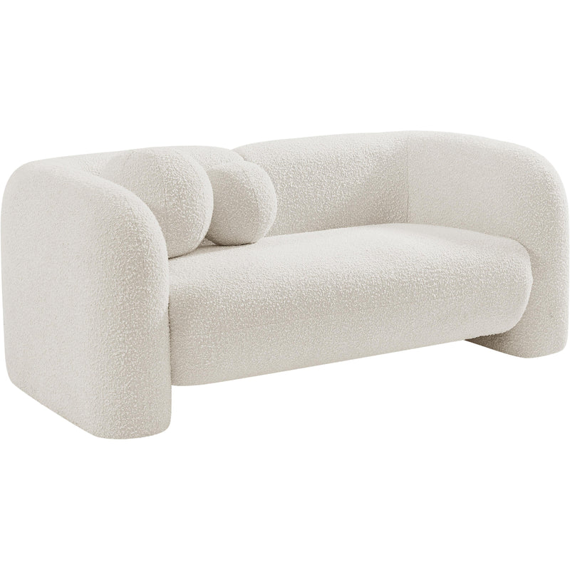 Meridian Emory Cream Boucle Fabric Loveseat IMAGE 17