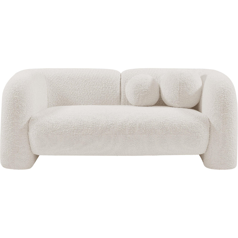 Meridian Emory Cream Boucle Fabric Loveseat IMAGE 4