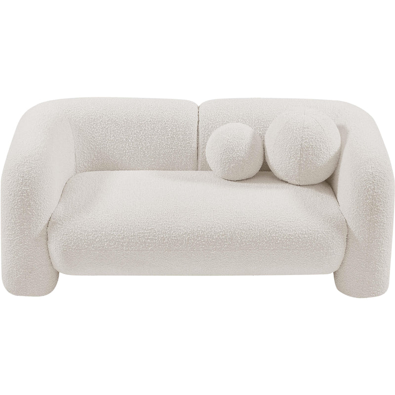 Meridian Emory Cream Boucle Fabric Loveseat IMAGE 5