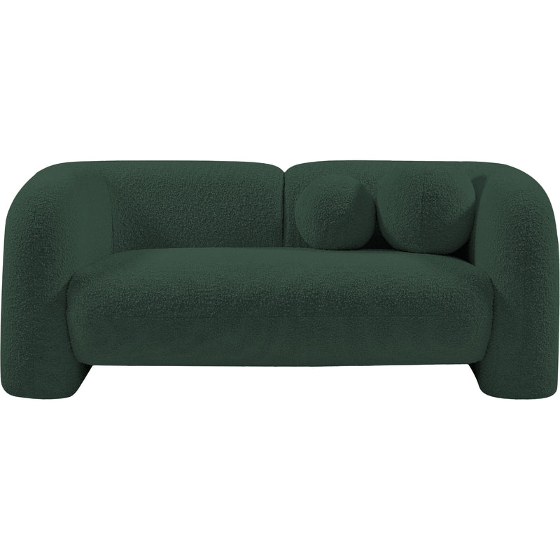 Meridian Emory Green Boucle Fabric Loveseat IMAGE 4