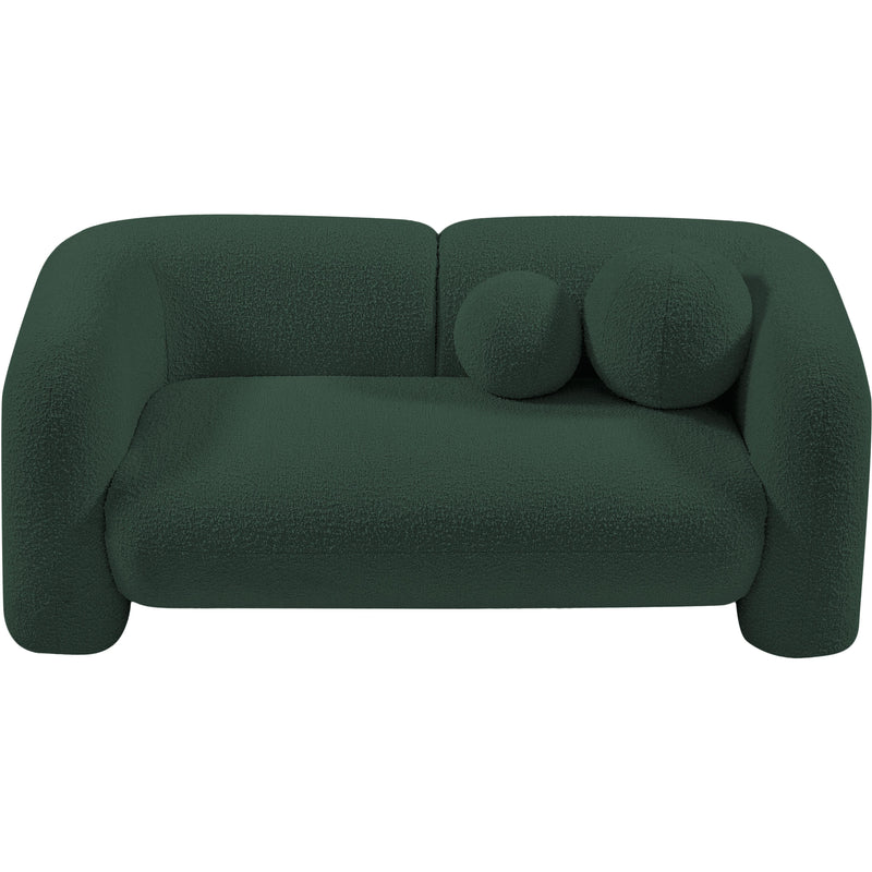 Meridian Emory Green Boucle Fabric Loveseat IMAGE 5