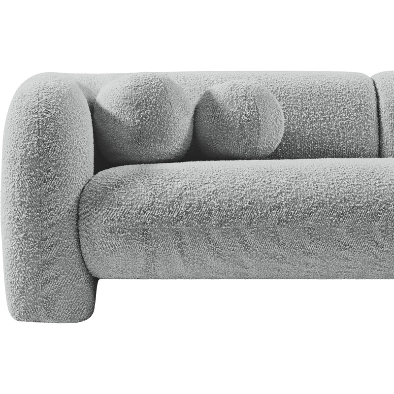 Meridian Emory Grey Boucle Fabric Loveseat IMAGE 13