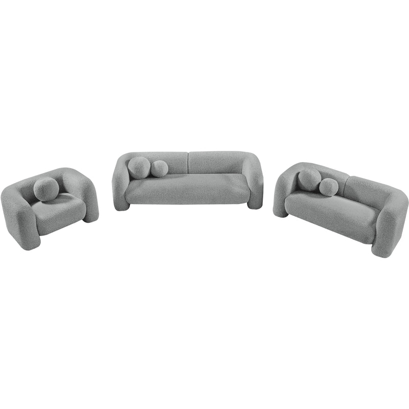 Meridian Emory Grey Boucle Fabric Loveseat IMAGE 14