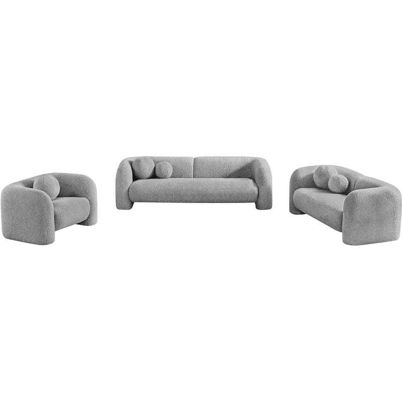 Meridian Emory Grey Boucle Fabric Loveseat IMAGE 15