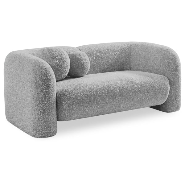 Meridian Emory Grey Boucle Fabric Loveseat IMAGE 1