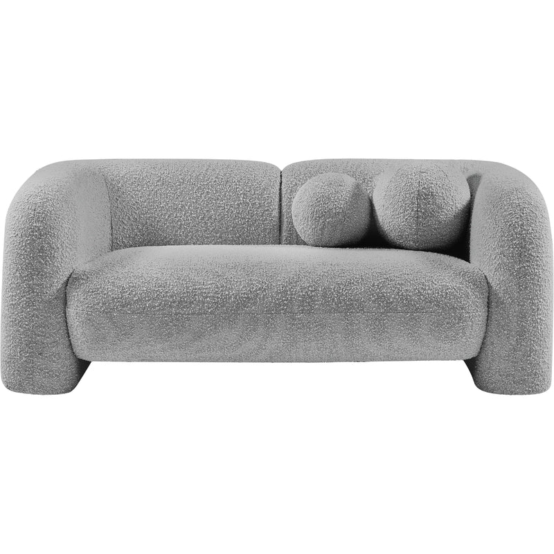 Meridian Emory Grey Boucle Fabric Loveseat IMAGE 4