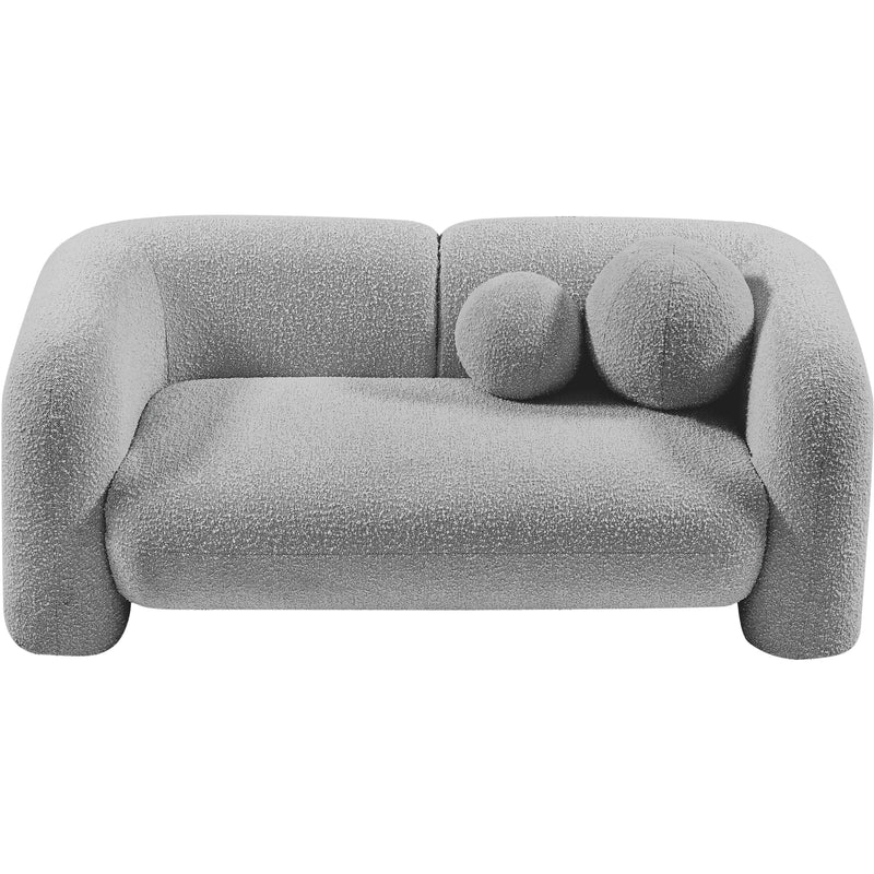 Meridian Emory Grey Boucle Fabric Loveseat IMAGE 5